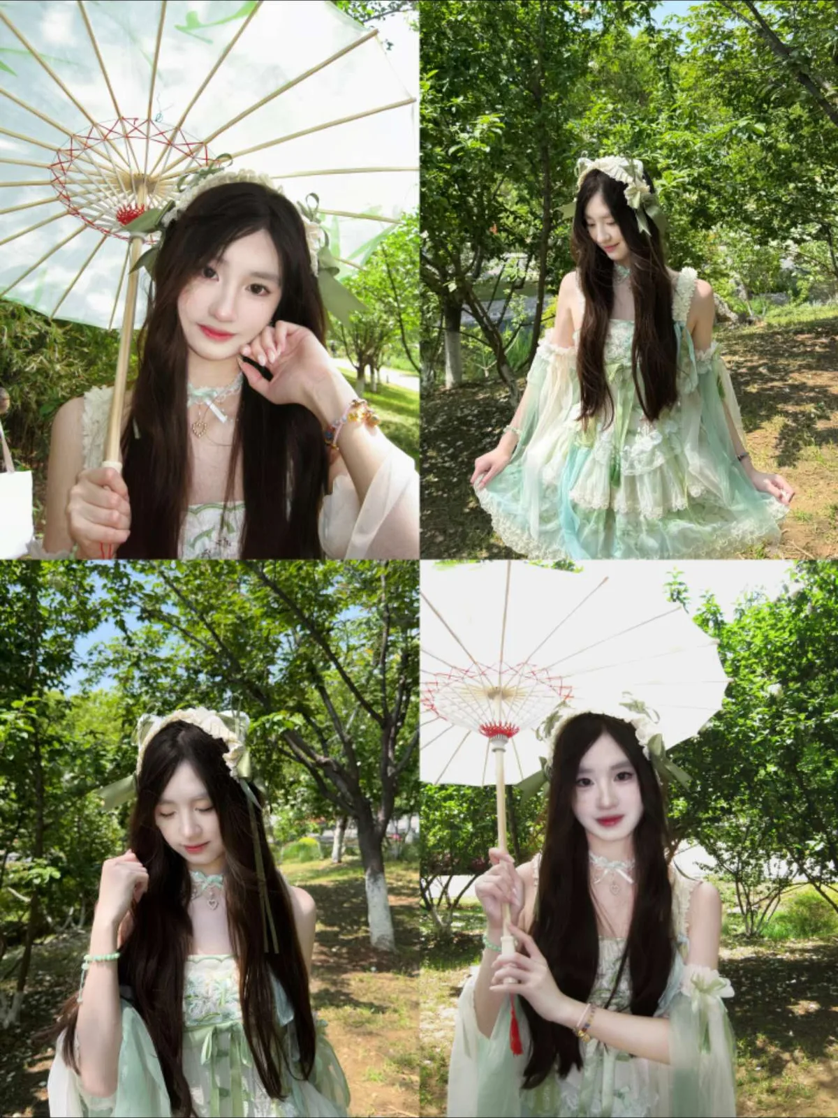 南京公园女生写真作品，奶黄包摄影